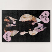 Under Umbrella: Romantic Couple Kissing in Rain ジグソーパズル (横)