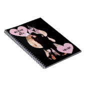 Under Umbrella: Romantic Couple Kissing in Rain ノートブック (右側)