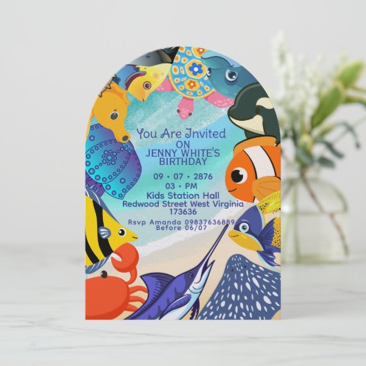 Under Water Themed | Fish Invitation  招待状 (スタンド正面)