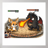 Underdog Quest Fennec Fox RPG Battle Dragon Chibi ポスター (正面)