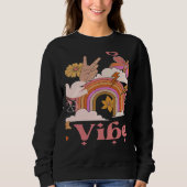 Undergrad Vibes School Groovy Retro Boho Rainbow C スウェットシャツ (正面)