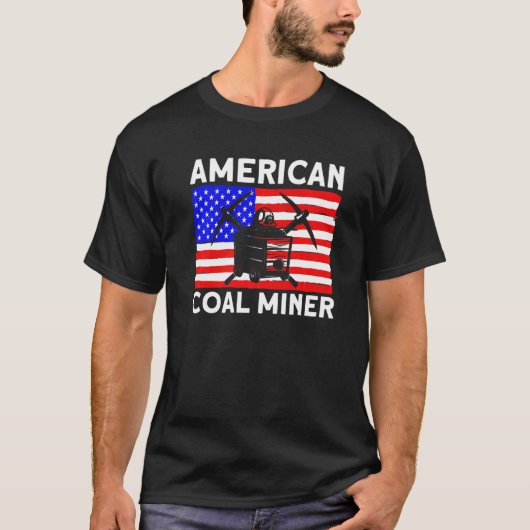 Underground Mining American Coal Miner American Co Tシャツ (正面)