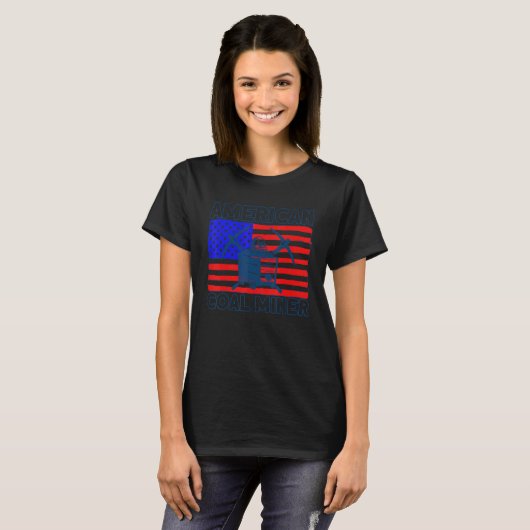 Underground Mining American Coal Miner American Co Tシャツ (正面フル)