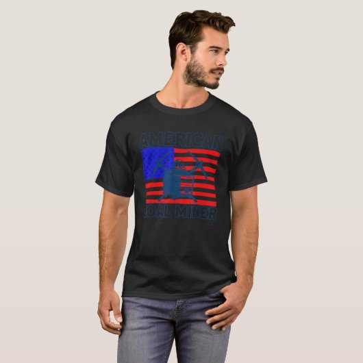 Underground Mining American Coal Miner American Co Tシャツ (正面フル)