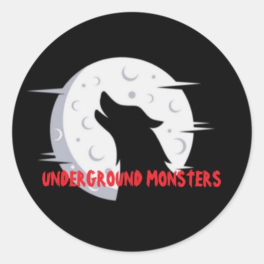 UNDERGROUND MONSTERS STICKER  ラウンドシール (正面)