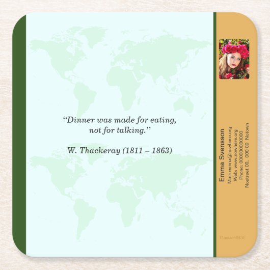 Underlägg — Connect, World スクエアペーパーコースター (正面)