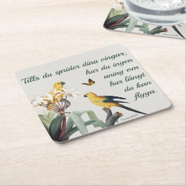 Underlägg — Fåglar スクエアペーパーコースター