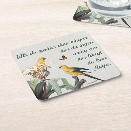 Underlägg — Fåglar スクエアペーパーコースター (アングル)