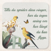 Underlägg — Fåglar スクエアペーパーコースター (正面)