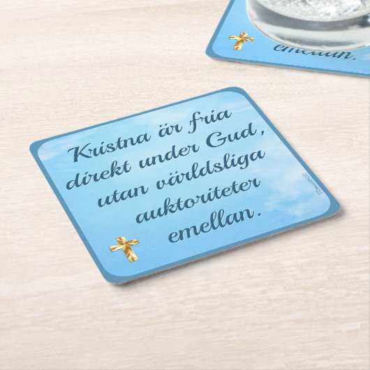 Underlägg — Fri kristen スクエアペーパーコースター (アングル)