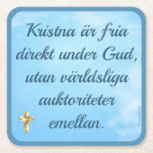 Underlägg — Fri kristen スクエアペーパーコースター (正面)