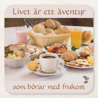 Underlägg — Frukost スクエアペーパーコースター