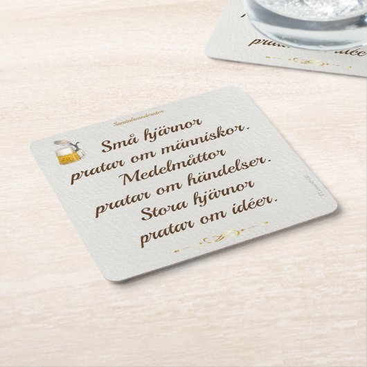 Underlägg — Hjärnor pratar スクエアペーパーコースター (アングル)