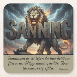 Underlägg — Lejon, sanning スクエアペーパーコースター