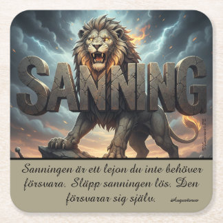 Underlägg — Lejon, sanning スクエアペーパーコースター