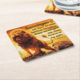 Underlägg — Lejon, sanning スクエアペーパーコースター