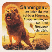 Underlägg — Lejon, sanning スクエアペーパーコースター (正面)