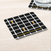 Underlägg — Living beer dots スクエアペーパーコースター (アングル)