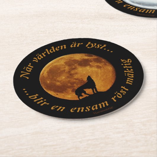 Underlägg — Mäktig röst ラウンドペーパーコースター (アングル)