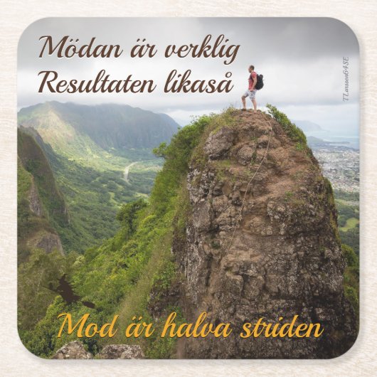 Underlägg — Möda & resultat スクエアペーパーコースター (正面)
