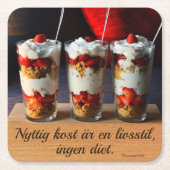 Underlägg — Nyttig kost スクエアペーパーコースター (正面)