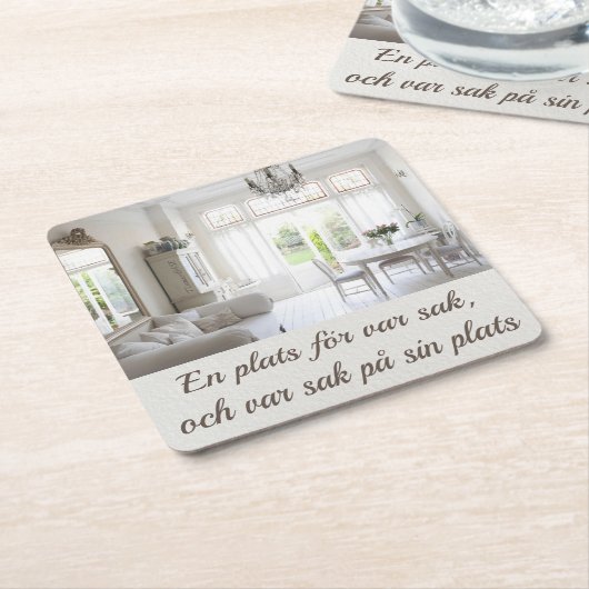 Underlägg — Ordning & reda スクエアペーパーコースター (アングル)