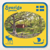 Underlägg — Sverige スクエアペーパーコースター (正面)