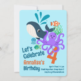 Undersea Aquarium Birthday Invitation 招待状