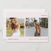 Understated Two-Image Graduation Notification 招待状 (正面)