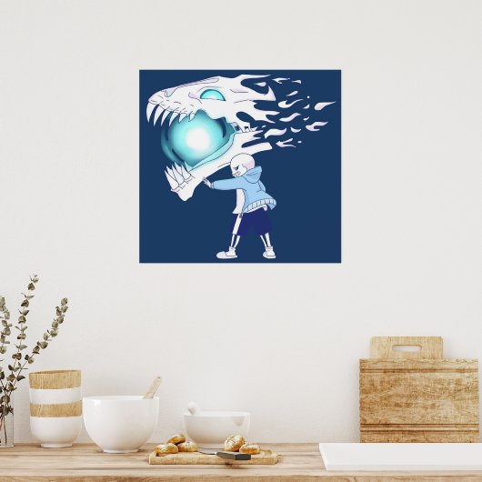 Undertale SansとGasterblaster ポスター (キッチン)