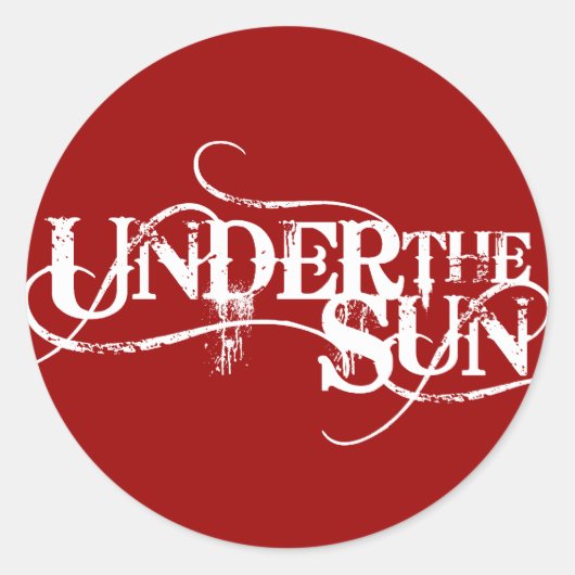 UnderTheSun – ステッカー赤 ラウンドシール (正面)