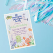 Underwater Adventure, Watercolor Birthday  招待状