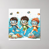 Underwater Adventure with Friends キャンバスプリント (正面)