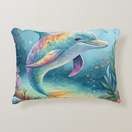 Underwater Dolphin アクセントクッション (正面)