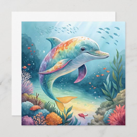 Underwater Dolphin 招待状 (正面/裏面)