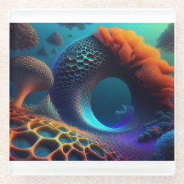 Underwater Fractal Landscape ガラスコースター