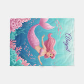 Underwater Mermaid Blanket フリースブランケット (正面(横))