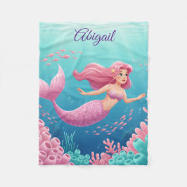Underwater Mermaid Blanket フリースブランケット