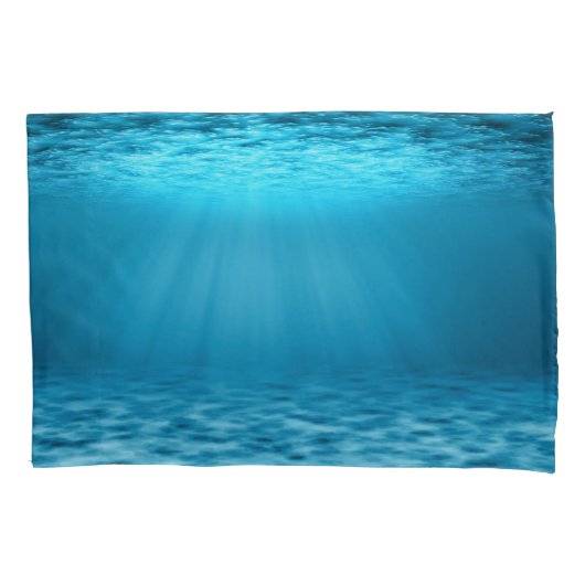 Underwater Ocean Light in Calm Blue 枕カバー (正面左)