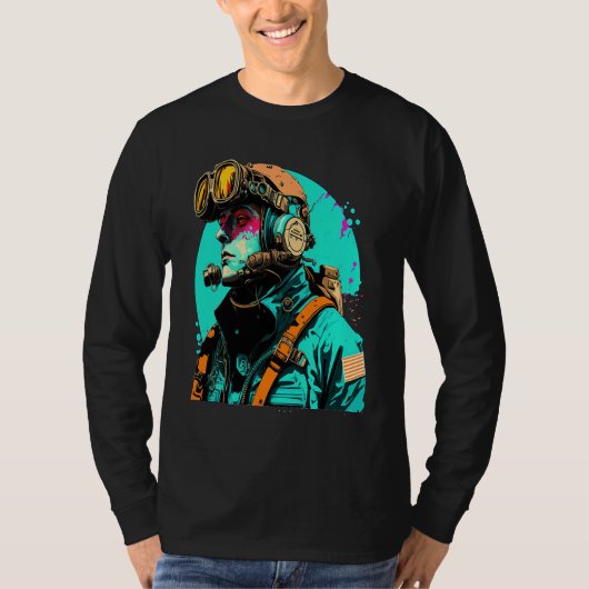 Underwater Photographer Pop Style Scuba Diver Dad  Tシャツ (正面)