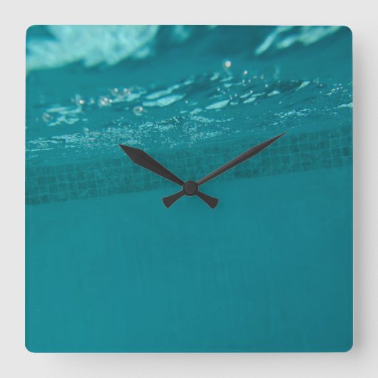 Underwater Pool Glam 2 スクエア壁時計 (正面)