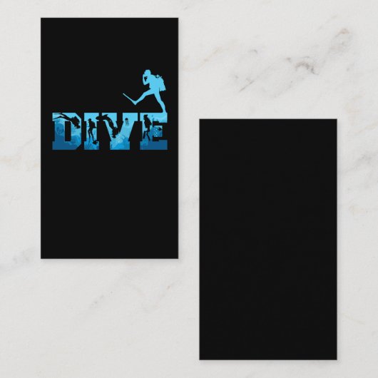 Underwater Scuba Diving Men Scuba Diver 名刺 (正面/裏面)