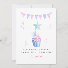 Underwater Sea Daughter 1st Birthday Card カード