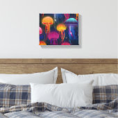 Underwater Sea Jelly Fish For Home | Canvas Print キャンバスプリント (インサイチュ (寝室))
