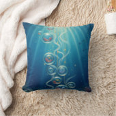 Underwater Seascape Throw Pillow Cover クッション (ブランケット)