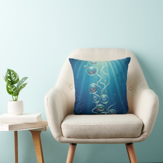 Underwater Seascape Throw Pillow Cover クッション (椅子)