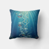 Underwater Seascape Throw Pillow Cover クッション (裏面)