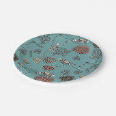 Underwater Skeleton Scuba Diving Teal ペーパープレート (アングル)