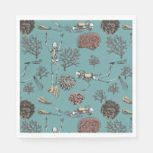Underwater Teal Skeleton Scuba Diving Paper スタンダードランチョンナプキン (正面)
