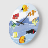 Underwater Tropical Fish Art Wall Clock ラージ壁時計 (傾斜)